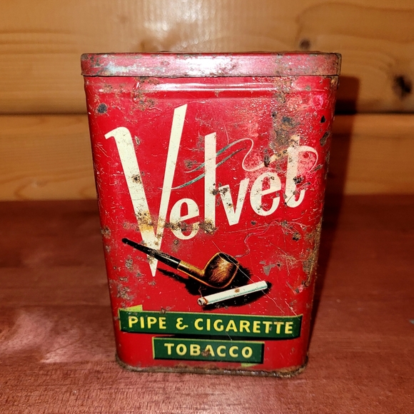 Velvet Other - Vintage Velvet Tobacco Tin "Made from the best sun ripened Kentucky Burley..."